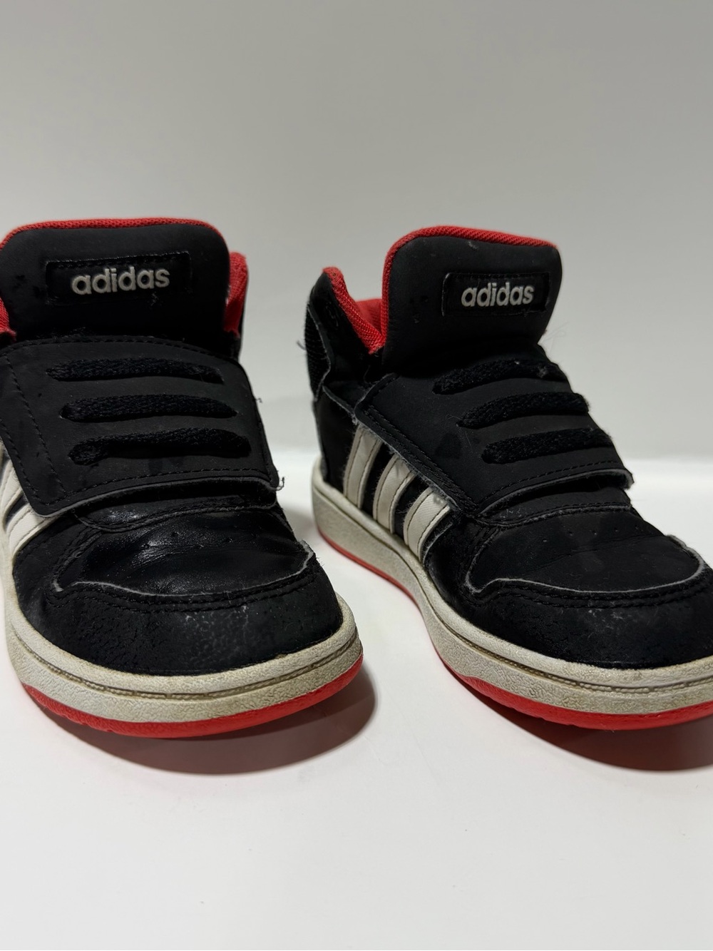 adidas Kids Black, Red & White High-Top Sneakers